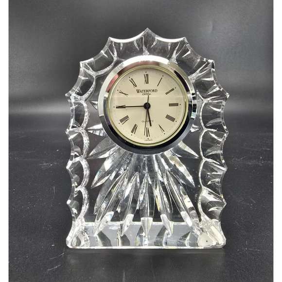 Waterford Crystal Mantle Clock With Roman Numerals Glass Vintage Style JJ3821 - Picture 2 of 16